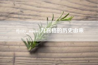 南阳九宫格的历史由来