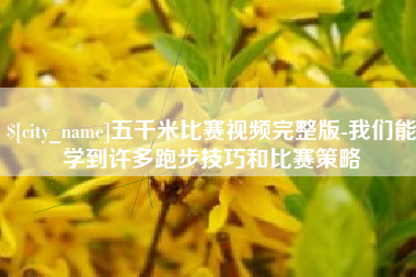 南阳五千米比赛视频完整版-我们能学到许多跑步技巧和比赛策略