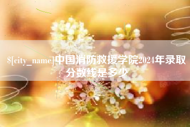 南阳中国消防救援学院2024年录取分数线是多少