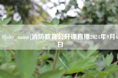 南阳消防教育公开课直播2024年9月6日