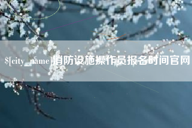 南阳消防设施操作员报名时间官网