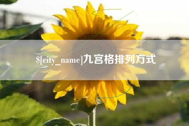 南阳九宫格排列方式