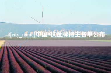 南阳中国9枚金牌得主名单公布