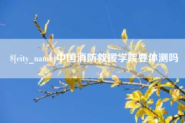 南阳中国消防救援学院要体测吗