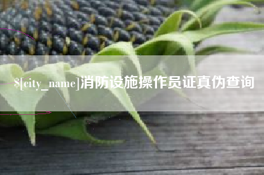 南阳消防设施操作员证真伪查询