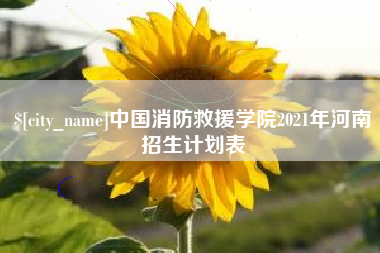 南阳中国消防救援学院2021年河南招生计划表