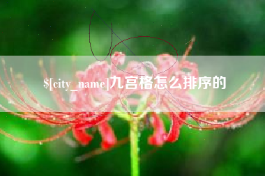 南阳九宫格怎么排序的