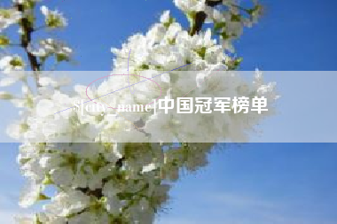 南阳中国冠军榜单