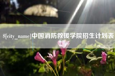 南阳中国消防救援学院招生计划表