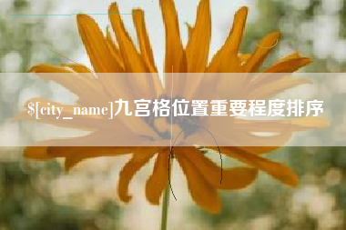 南阳九宫格位置重要程度排序