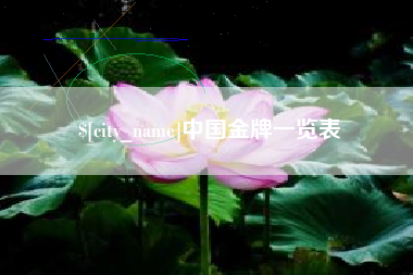 南阳中国金牌一览表