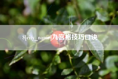 南阳九宫格技巧口诀